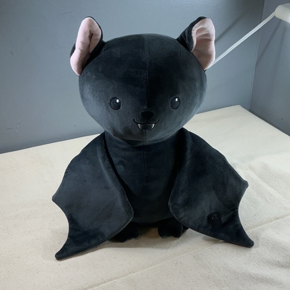 Fiesta Black Plush Bat with Pink Ear Accents size 12.5 in